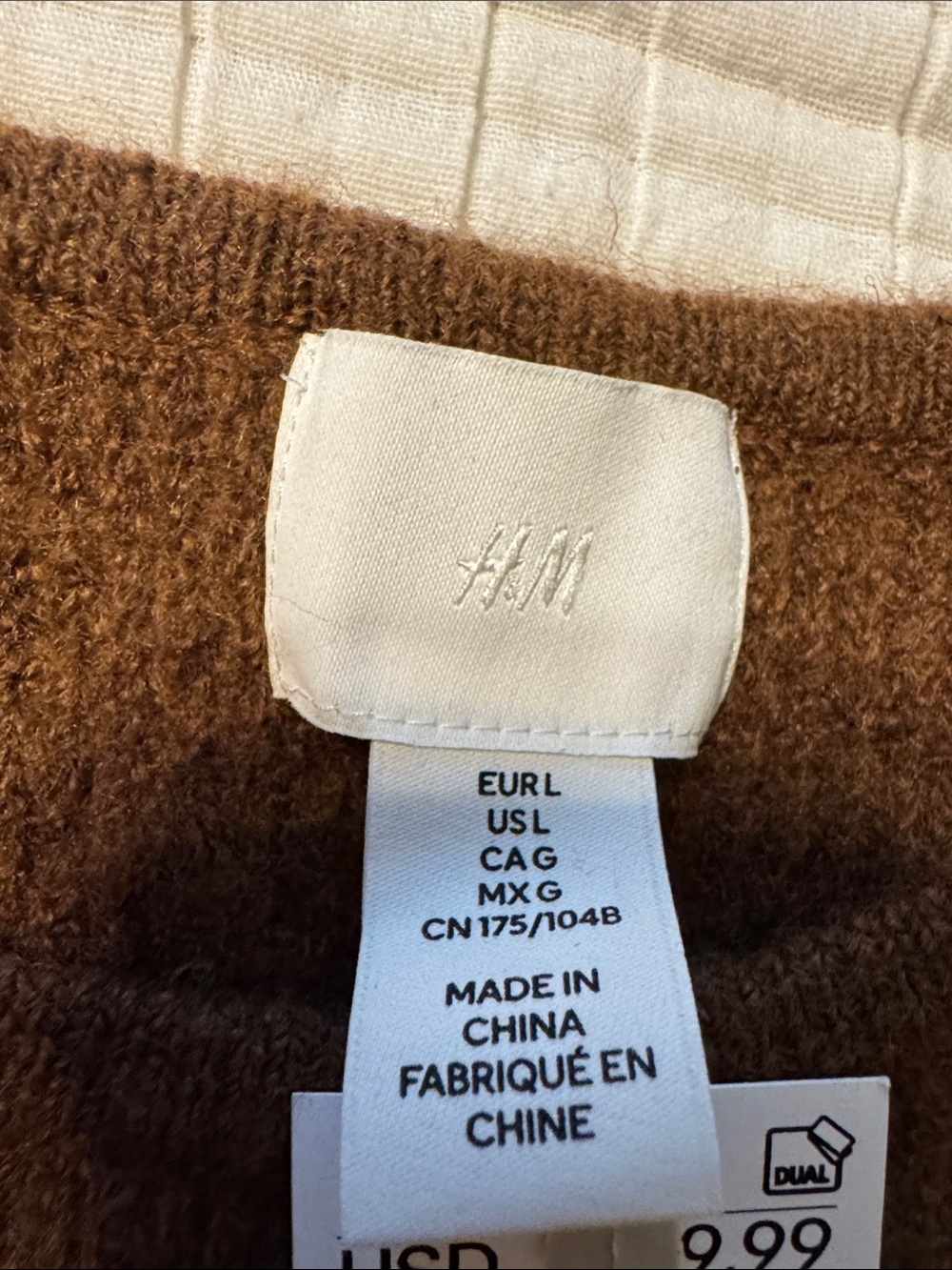 H&M Brown Peplum Crewneck Sweater - Picture 3 of 5